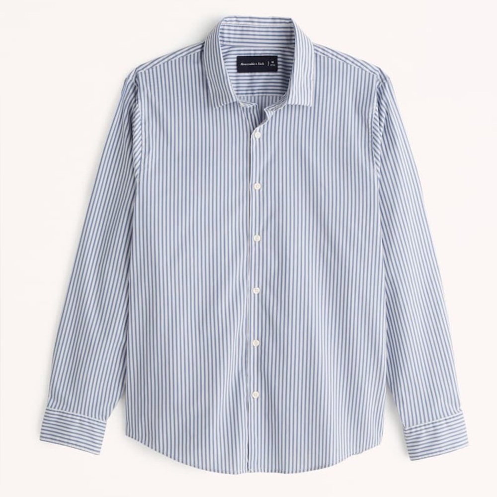 NWT Abercrombie & Fitch Striped Long Sleeve Button Down, Size L